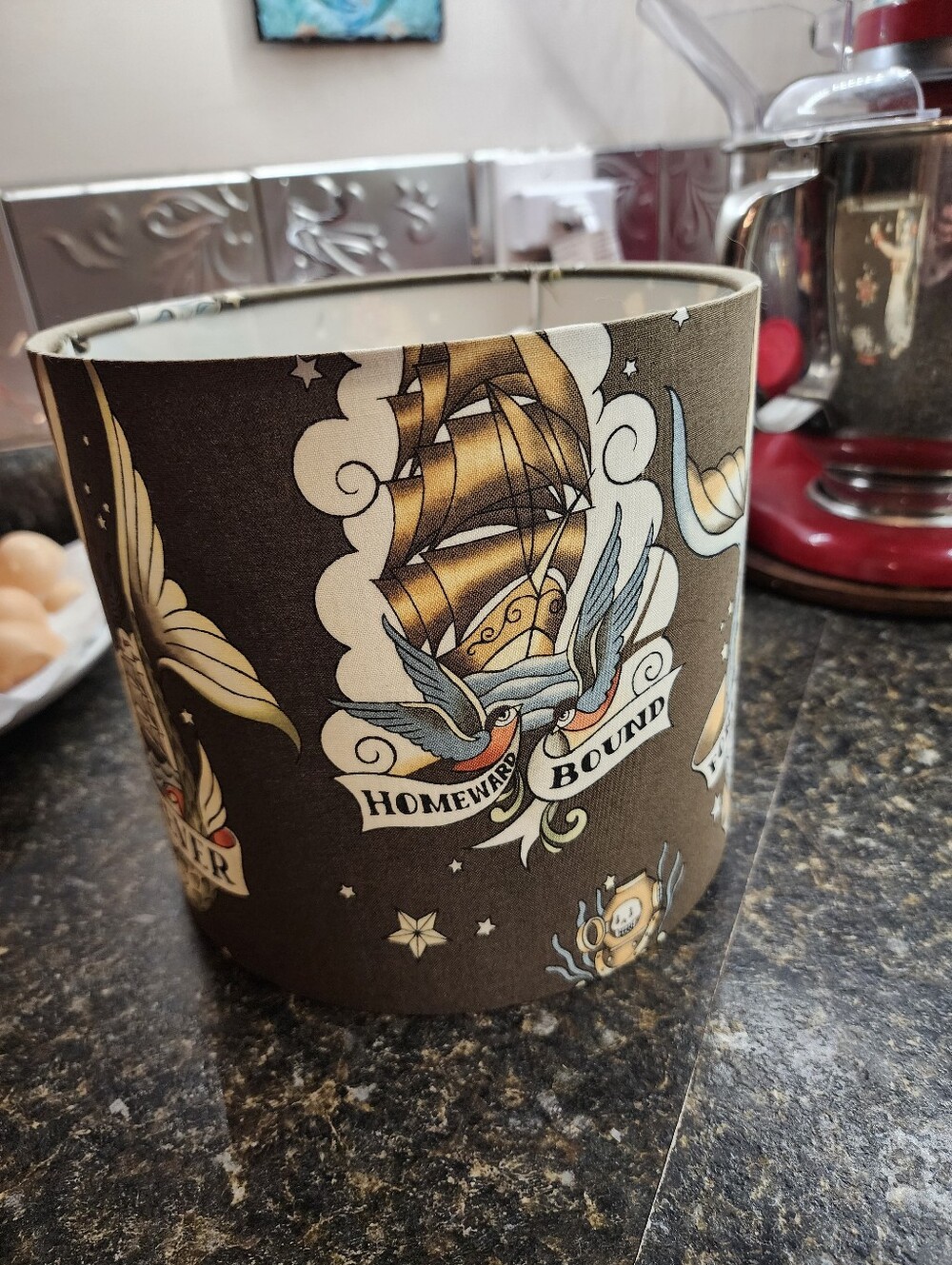 Tattoo Mermaid Sailor Fabric Lamp Shade